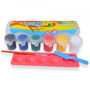 گواش 6 رنگ پیوسته بزرگ طلقی آریا | Poster Paint گواش 6 رنگ پیوسته بزرگ طلقی آریا | Poster Paint