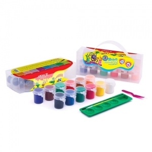 گواش 12 رنگ پیوسته بزرگ طلقی آریا | Poster Paint گواش 12 رنگ پیوسته بزرگ طلقی آریا | Poster Paint