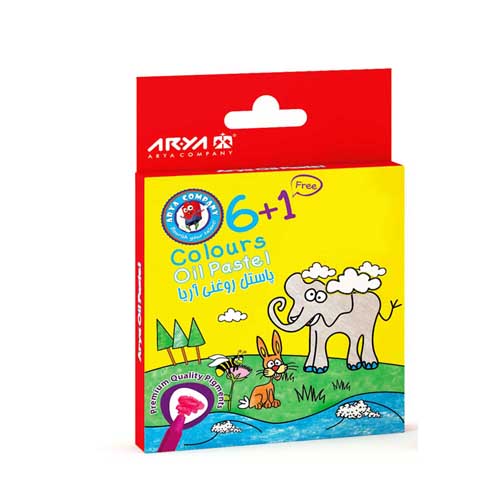 پاستل روغنی 6 رنگ مقوایی آریا | Oil Pastel پاستل روغنی 6 رنگ مقوایی آریا | Oil Pastel