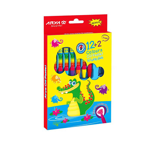 پاستل روغنی 12 رنگ مقوایی آریا | Oil Pastel پاستل روغنی 12 رنگ مقوایی آریا | Oil Pastel