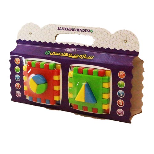 بازی فکری سازه چین هندسی 2 تایی کاوردار بازی فکری سازه چین هندسی 2 تایی کاوردار