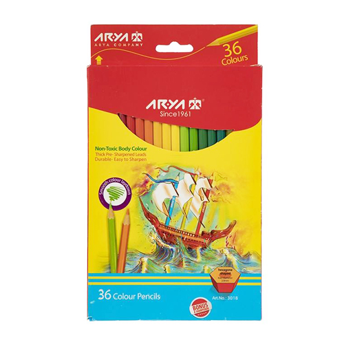مداد رنگی 36 رنگ مقوایی آریا | Colored Pencil مداد رنگی 36 رنگ مقوایی آریا | Colored Pencil